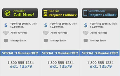 Dynamic call buttons showing advisor availability