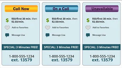 Dynamic call buttons showing counselor availability