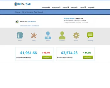 Administrator control dashboard